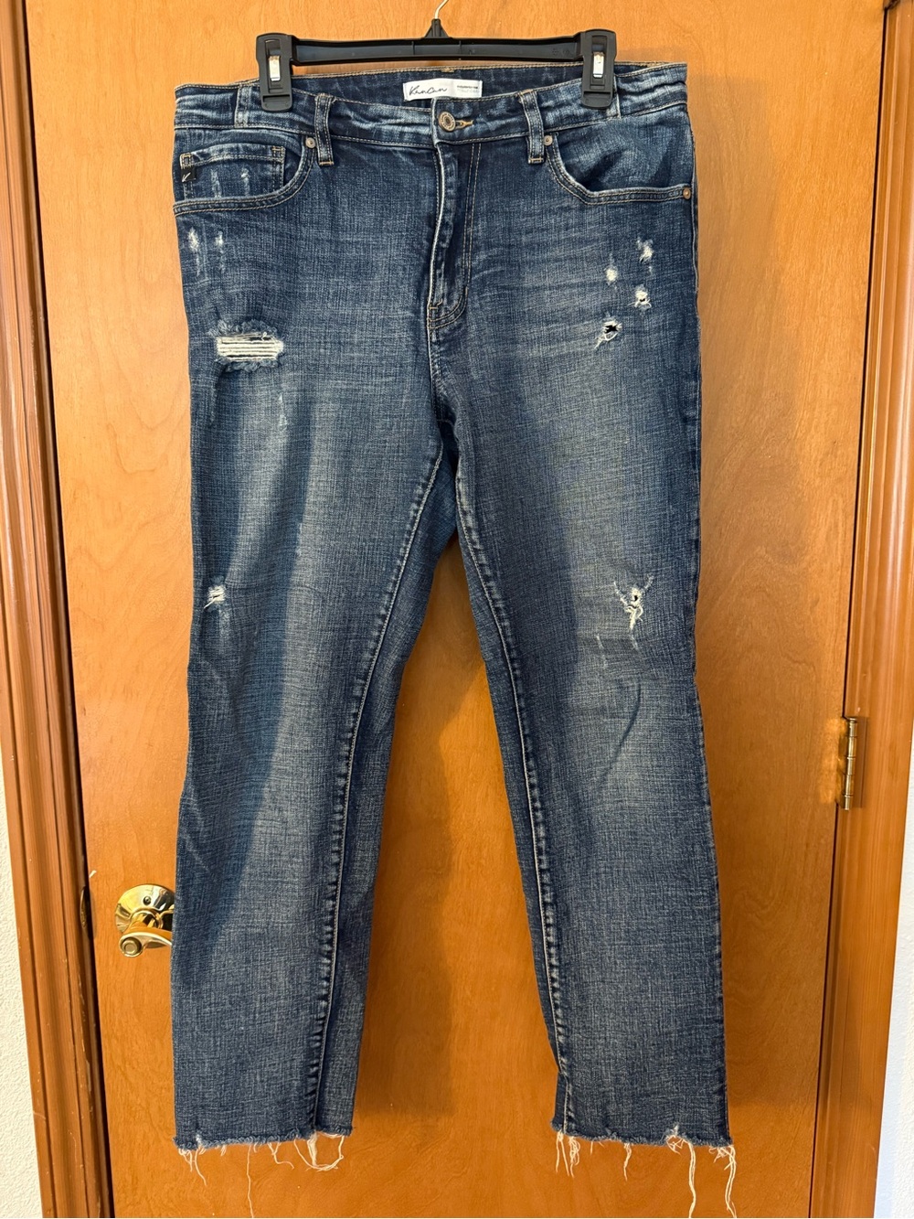 KanCan Slim Straight Distressed Dark Blue Jeans